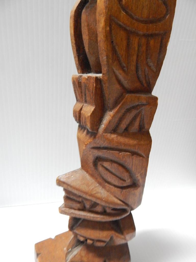 VINTAGE ALASKA TLINGIT INDIAN NW COAST NATURAL RED CEDAR WOOD TOTEM POLE
