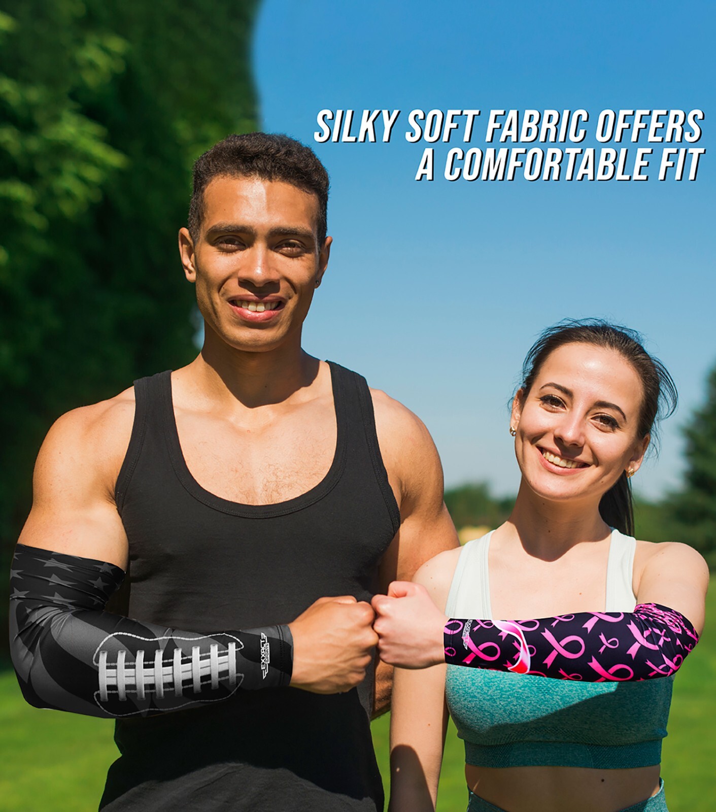 Exxact Sports 1 Pair Compression Arm Sleeves for Men Women, Breathable Baseball