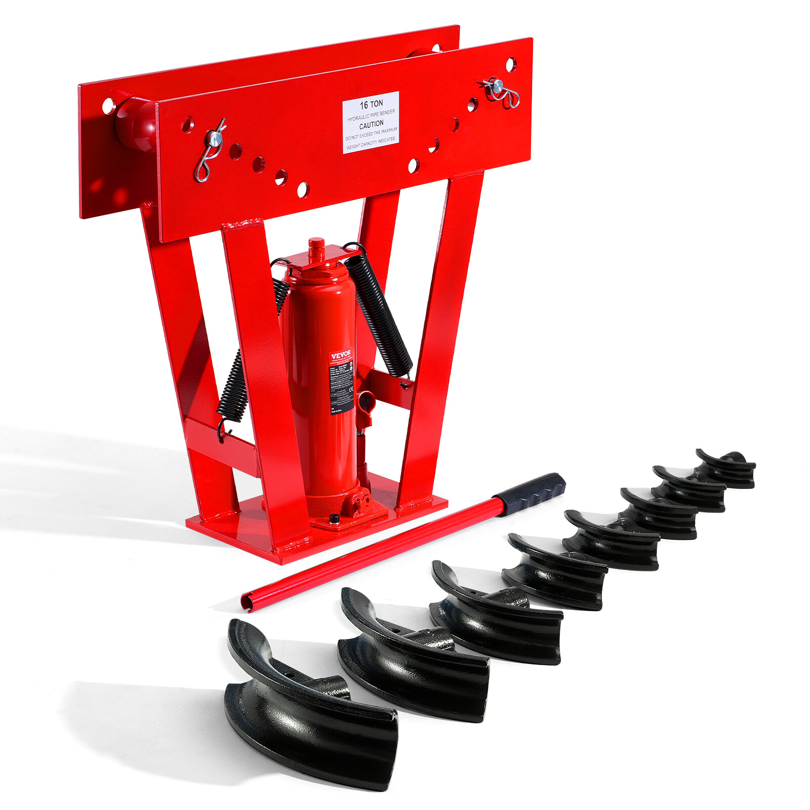 Hydraulic Pipe Bender 16 Ton Manual Pipe Bending Tool with 8 Dies