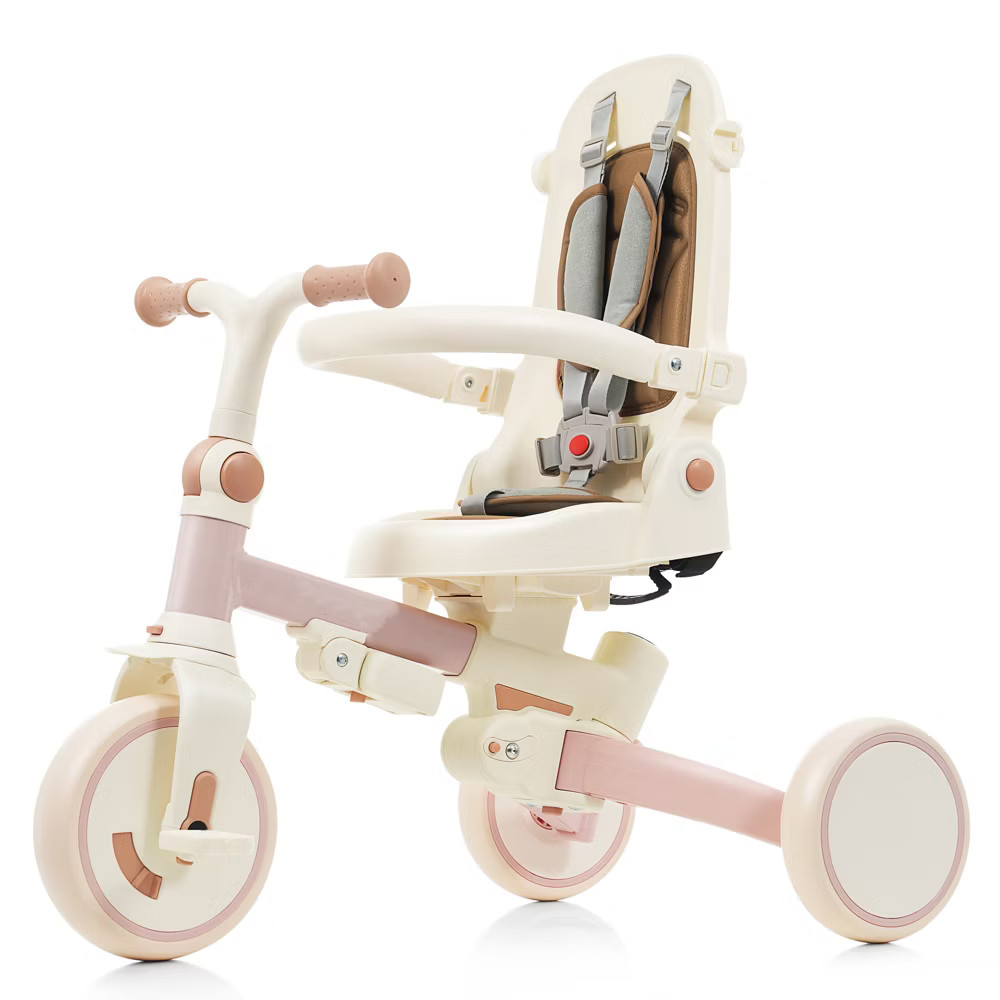 7-in-1 Foldable Toddler Tricycle with Adjustable Parent Handle, Removable Pedal,