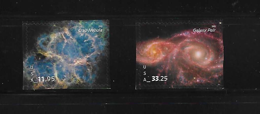 US Crab Nebula Priority & Galaxy Pair Express Mail Set Scott #6056-6057