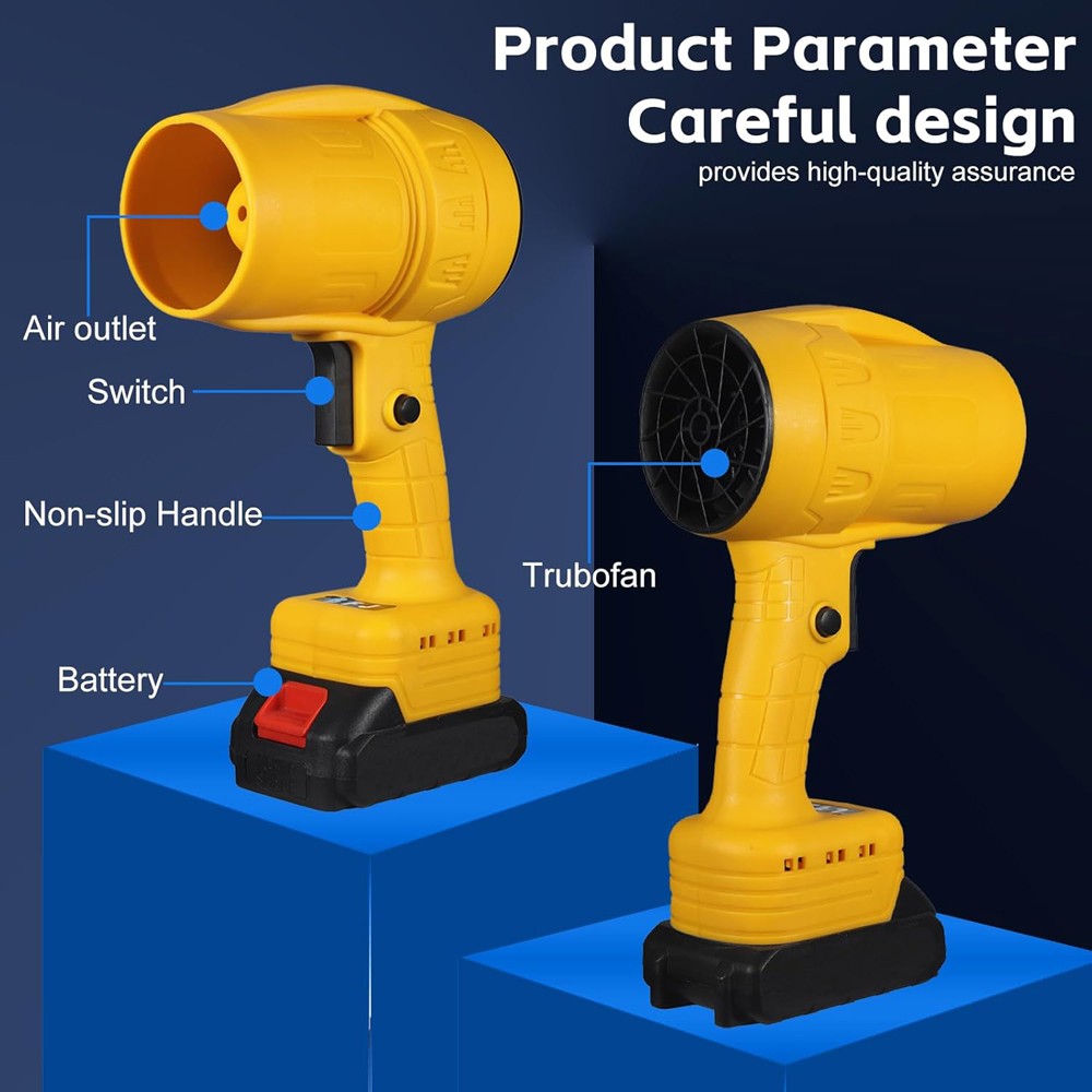 500000RPM Cordless Leaf Blower 700CFM 1500G Air Turbo Blower with 2 Batteries
