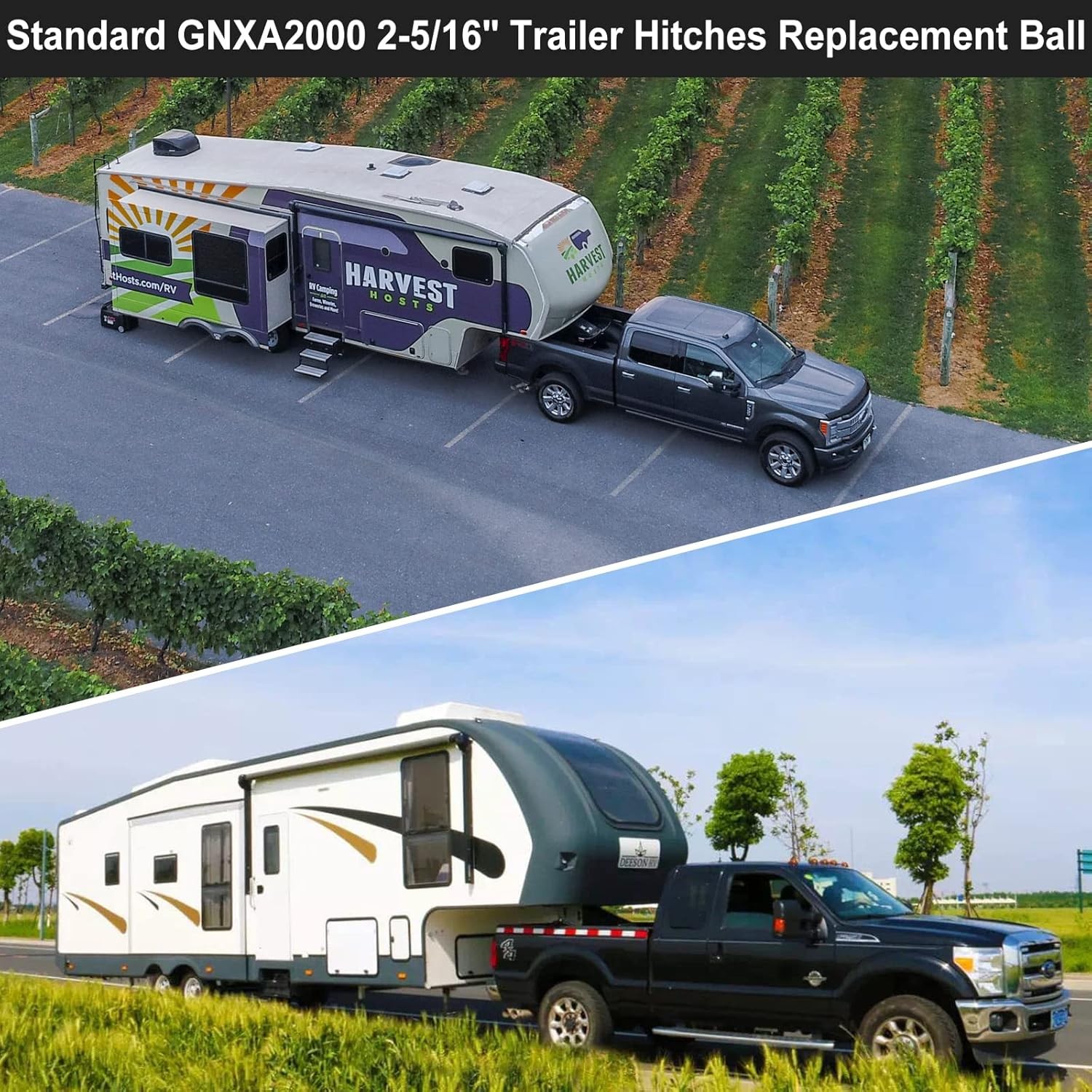 GNXA2000 Replacement Gooseneck Turn Over Ball 2-5/16 for B&W Trailer Hitches US