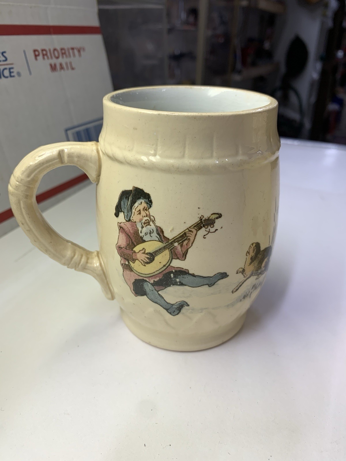 Antique Villeroy & Boch Mettlach Jug Mug Gnomes Read Description Geschutzt?