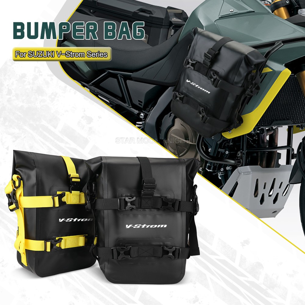 V-Strom Crash bar bags For Suzuki V-Strom 1050 Leather Waterproof Frame Bag