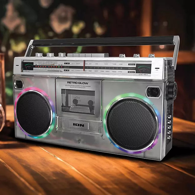 ION Audio Retro Glow Boombox with Cassette Player and Radio - ION RETROGLOW