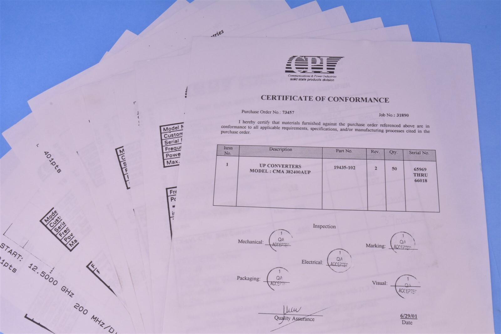 CPI RF Up Converter Multiplier Transverter 13 to 40 GHz Model CMA382400AUP
