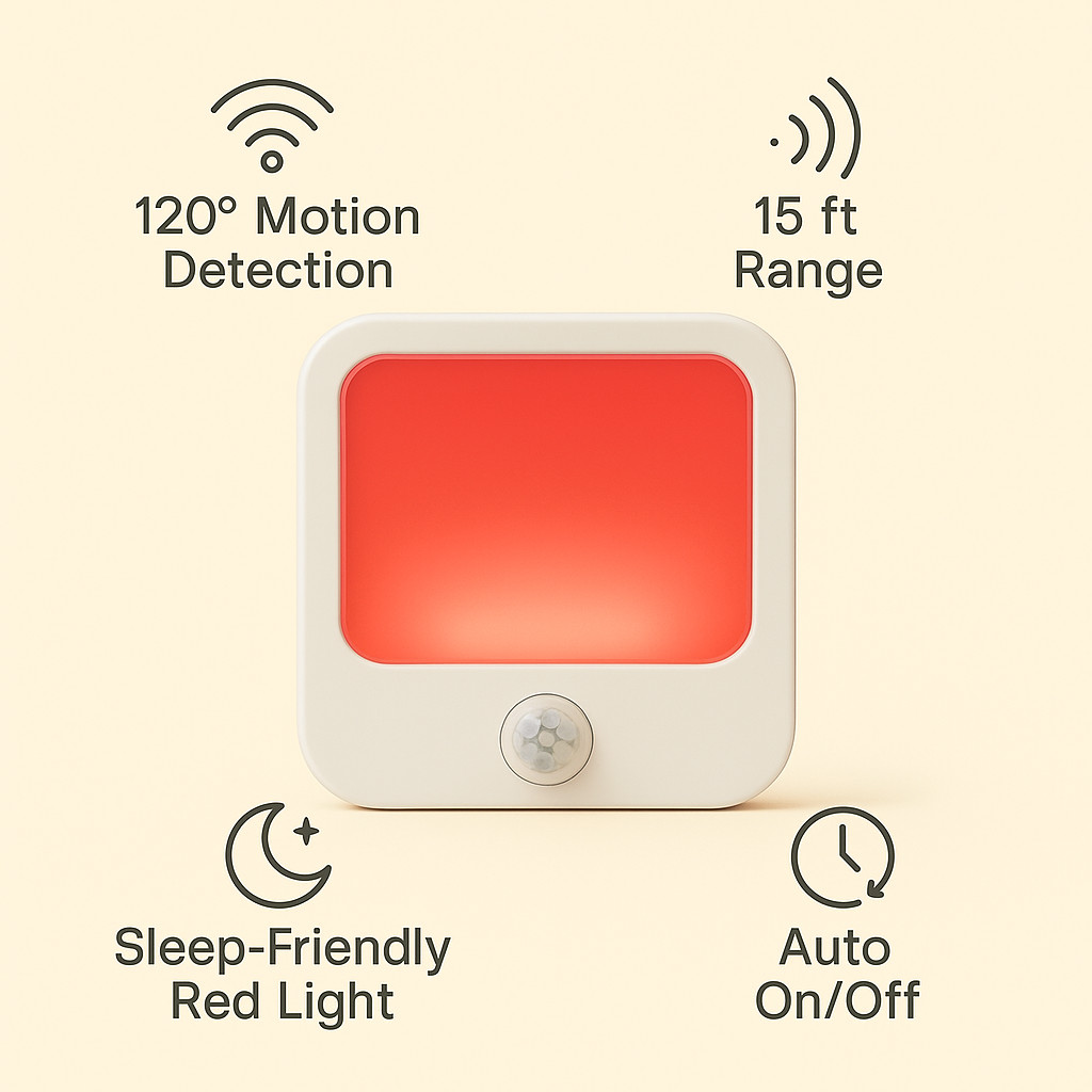 Motion Sensor Night Light Blue light free red light | Bedroom, bathroom, nursery