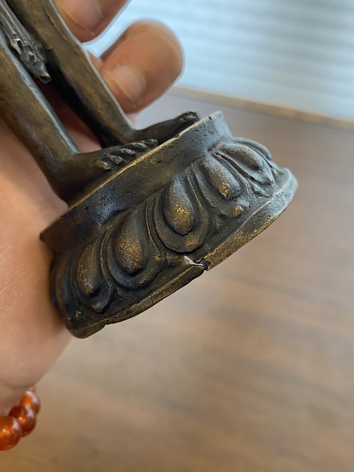 ANTIQUE Buddhist Deity Avalokiteshvara Bodhisattva Cast Bronze Sculpture 8.5"H