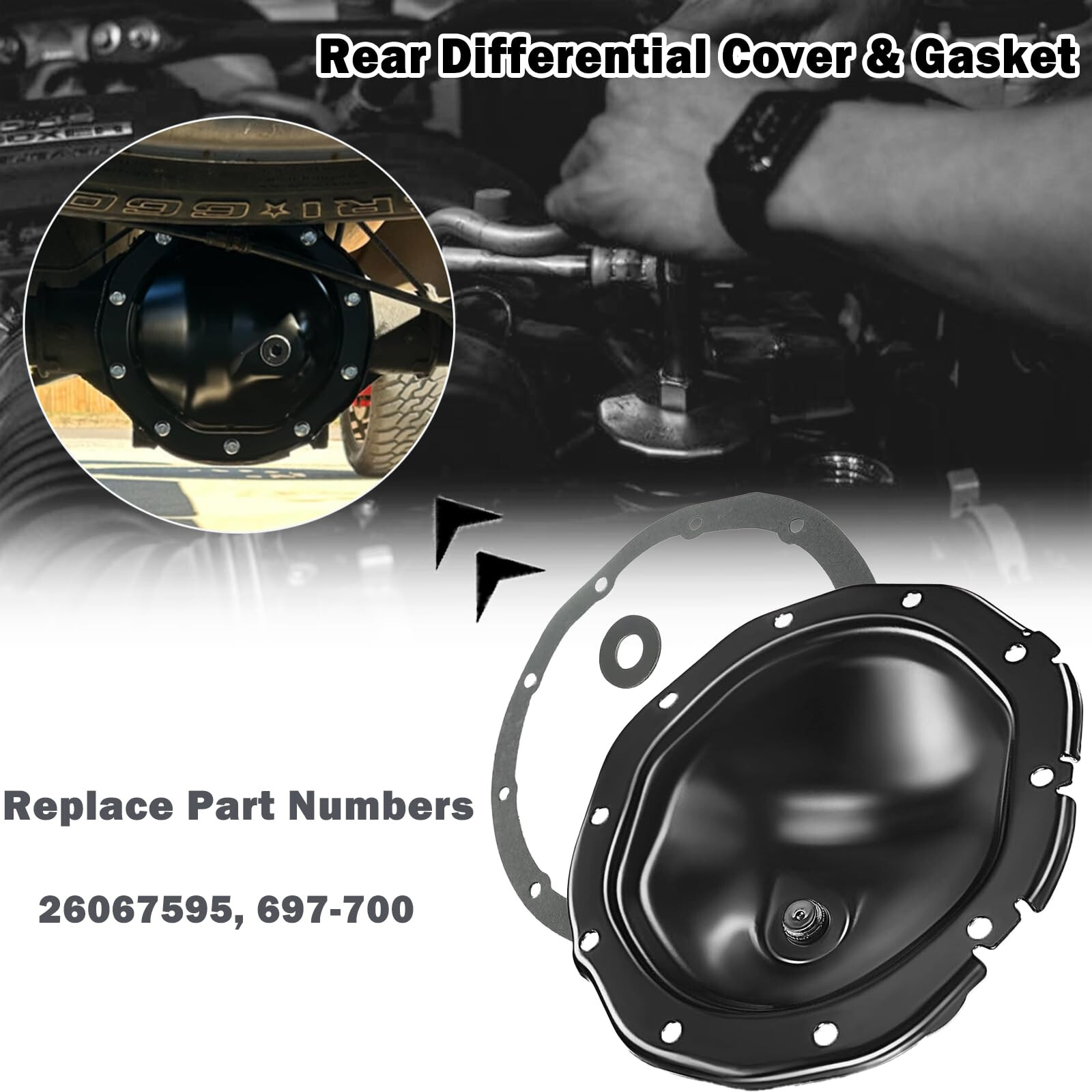 Rear Differential Cover with Gasket & Magnet Compatible with GMC Chevrolet