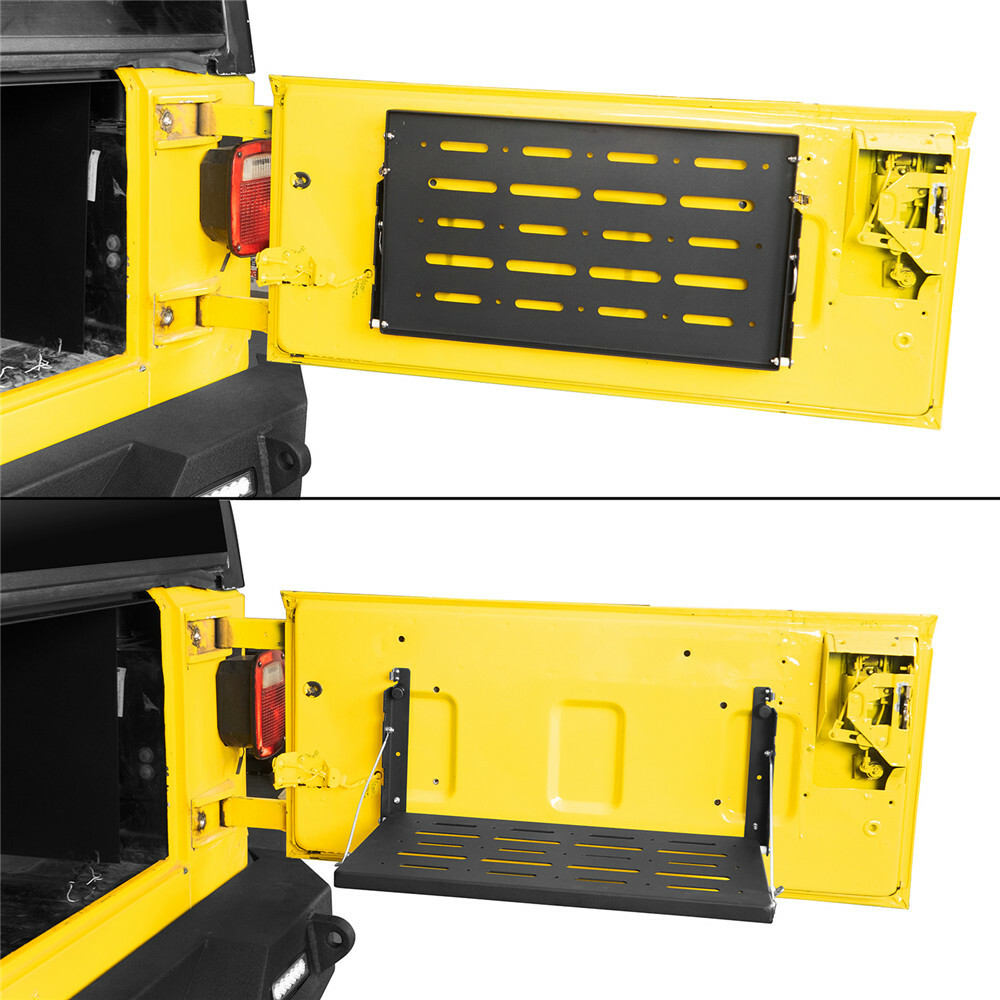 Black Steel Tailgate Table Foldable Cargo Shelf fit 1997-2006 Jeep Wrangler TJ