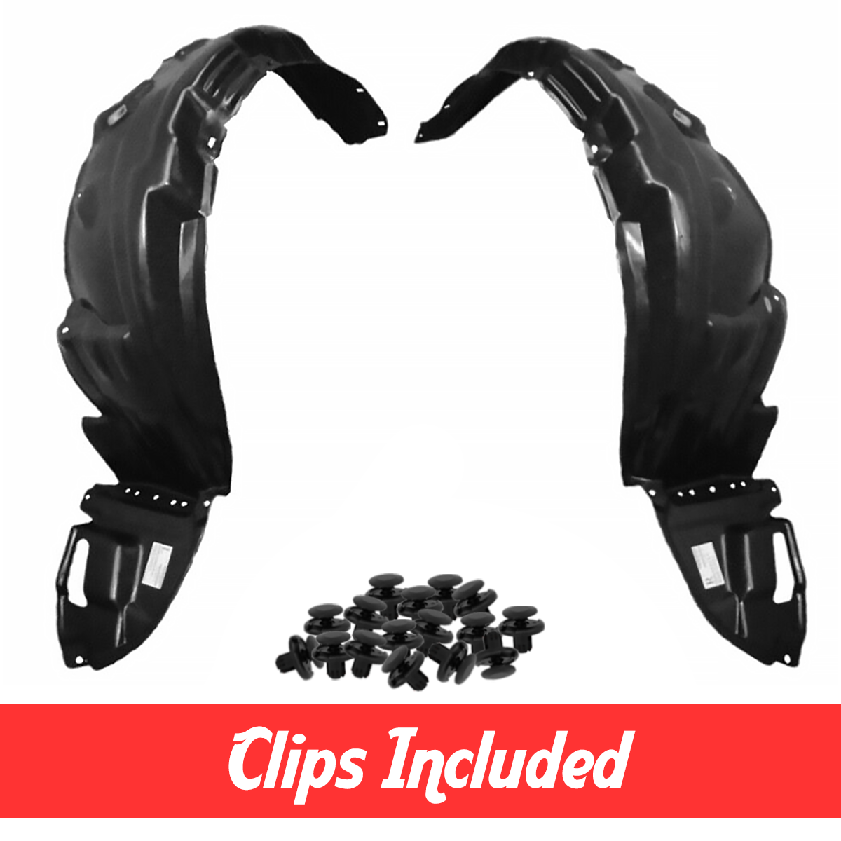 Front Fender Liner Set w/ Clips For 2003-2008 Toyota Corolla CE LE S XRS