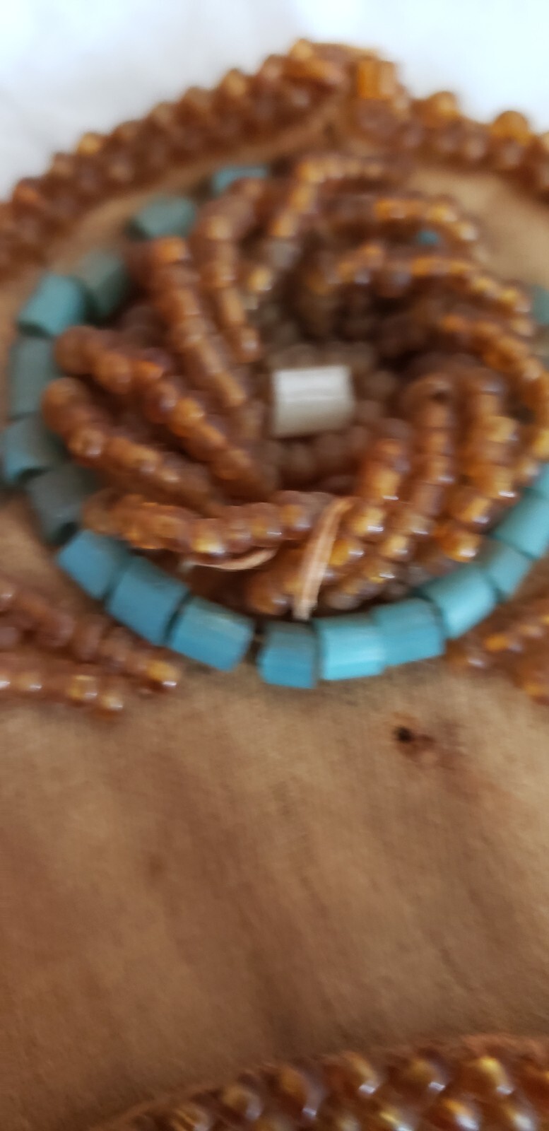 1912 NATIVE AMERICAN VICTORIAN SEED BEADED HAND MADE HANGING MATCH - CARD HOLDER