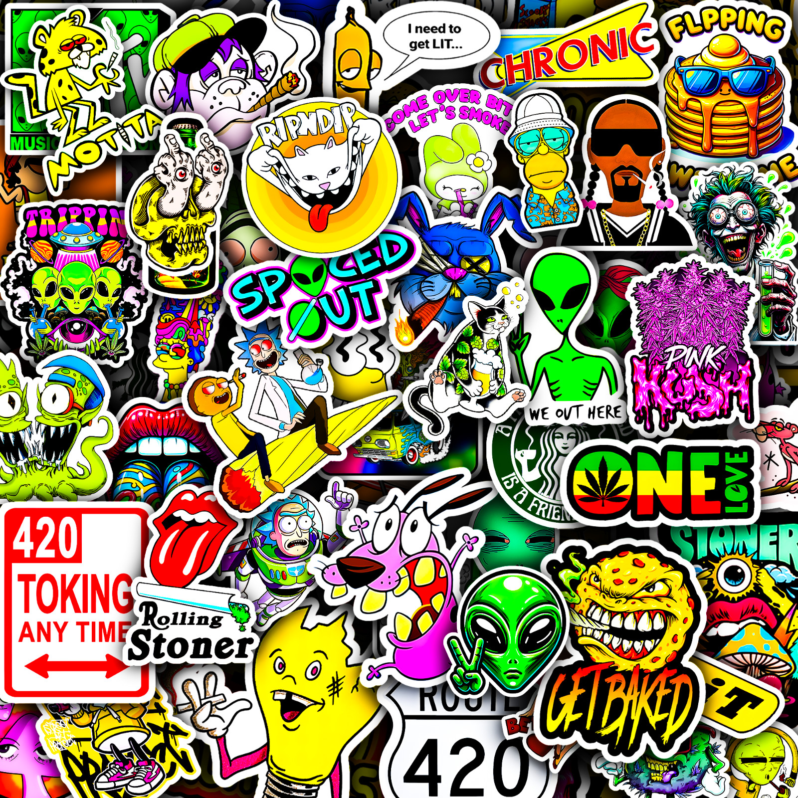 50 pcs Random Vinyl Stickers Pack Graffiti Urban Decals for Laptops, Skateboards