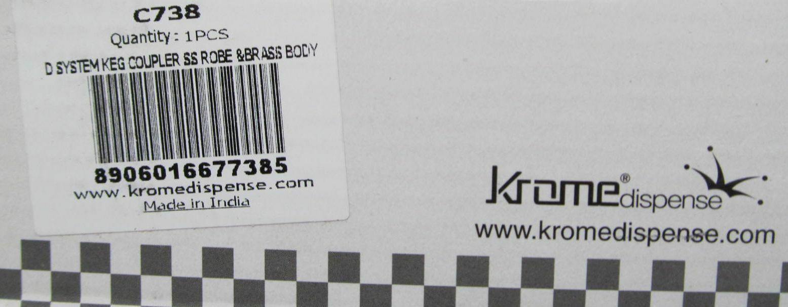 NEW KROME DISPENSE C738 KEG COUPLER TYPE D BLACK HANDLE BRASS BODY US SANKEY