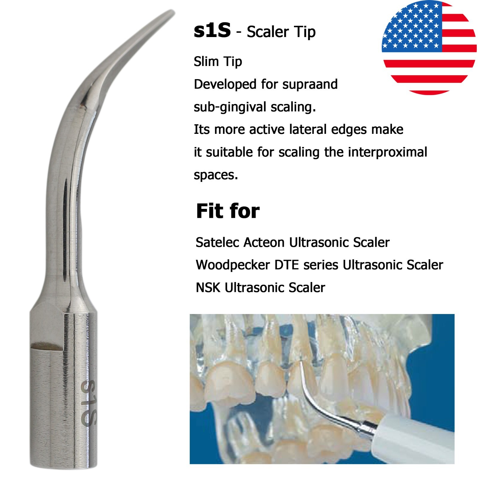 Dental ACTEON NEWTRON P5 XS Ultrasonic Scaler Handpiece Satelec Piezo Tips H3 1S