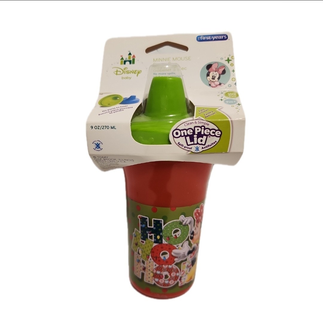 The First Years Disney Baby Minnie Mouse Christmas 9 Oz Sippy Cup Lot Of 2