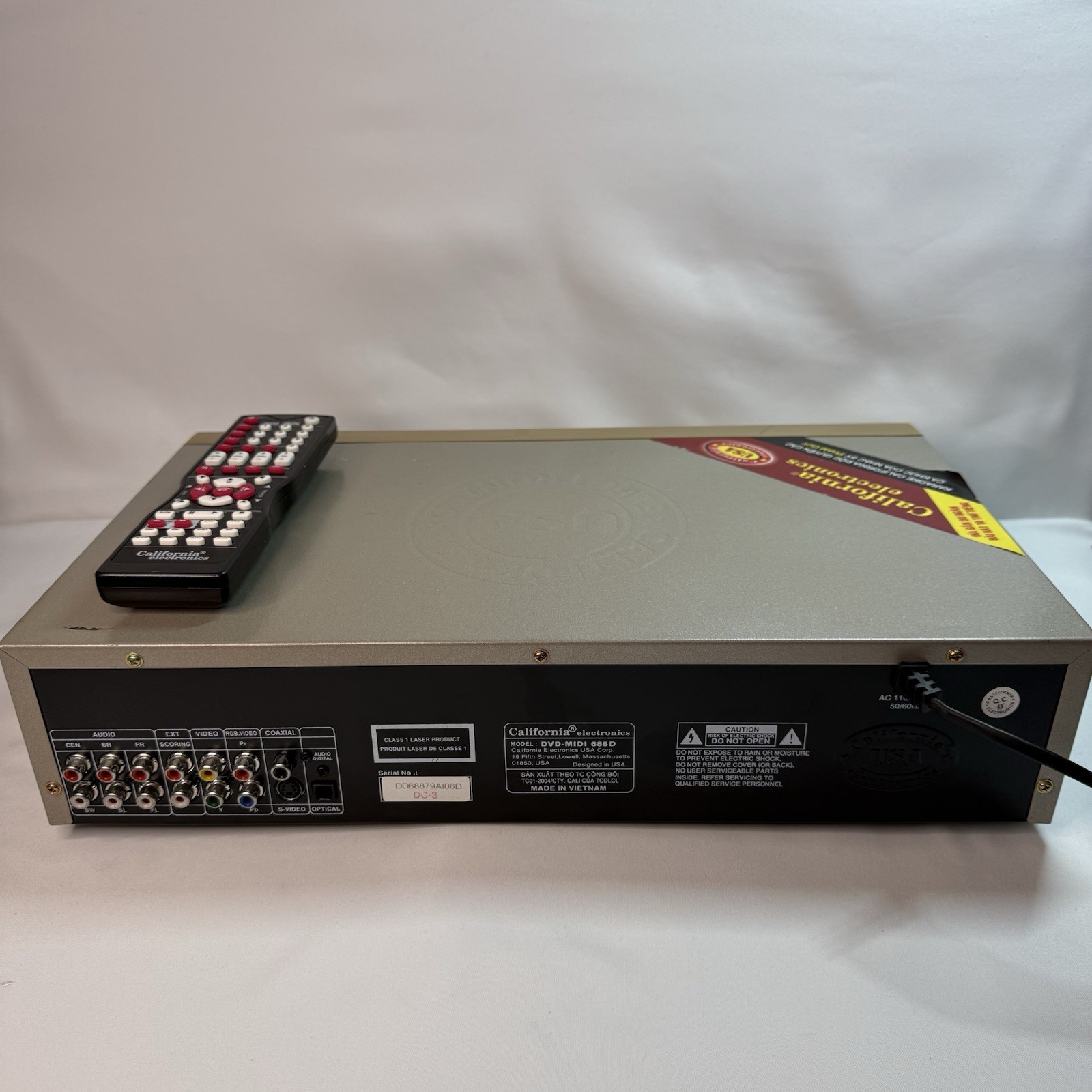 California Electronics DVD MIDI 688D Karaoke Player With Remote Tested Working