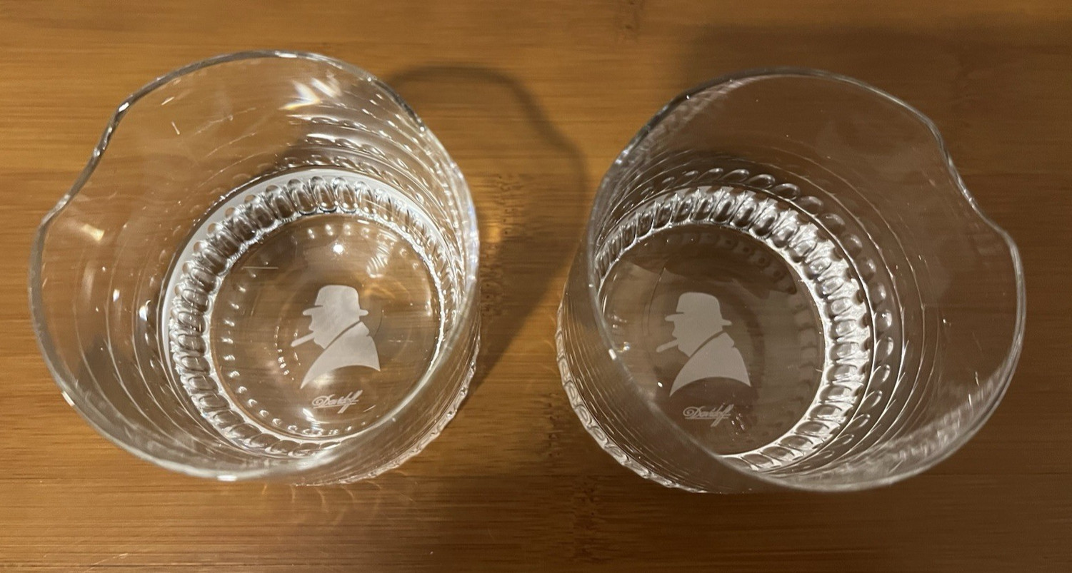 Davidoff Winston Churchill Cigar Spirit / Rocks Glasses - Set of Two - Brand New