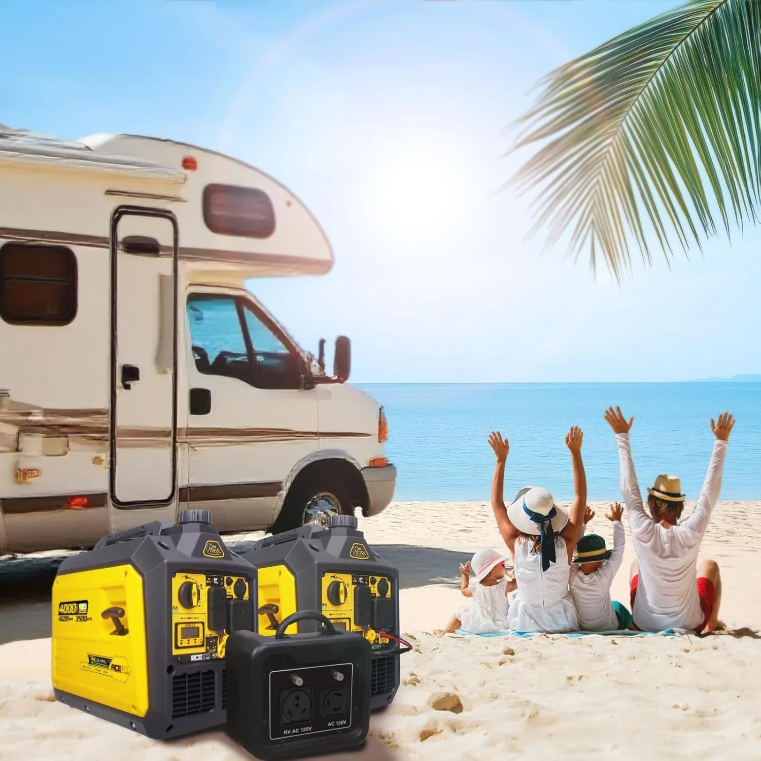 Aceup Energy 4000 Watt Dual Fuel Inverter Generator Portable Quiet, Gas, Propane