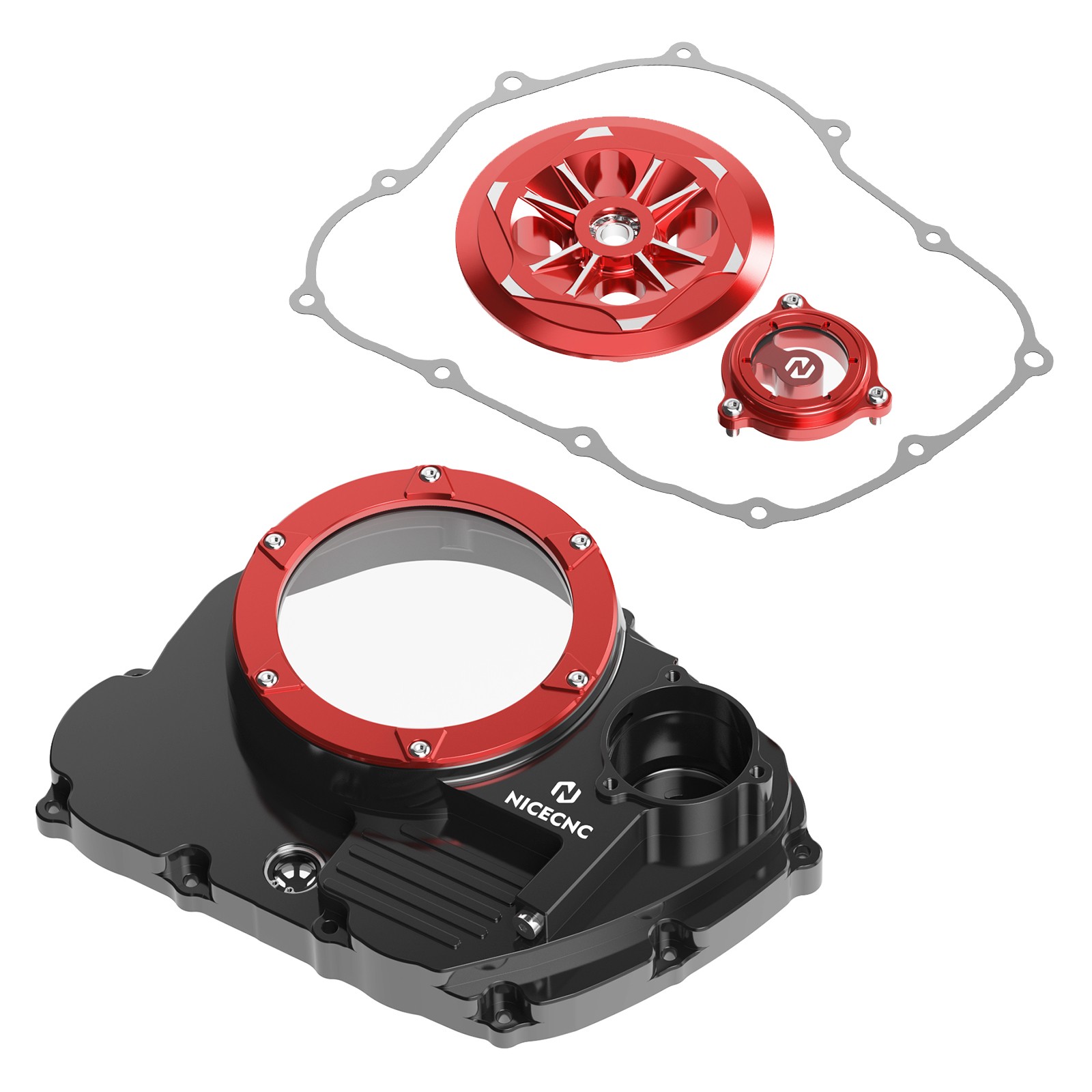 For Honda XR650L 1993-2025 NICECNC Transparent Clutch Cover Oil Filter Cap Guard