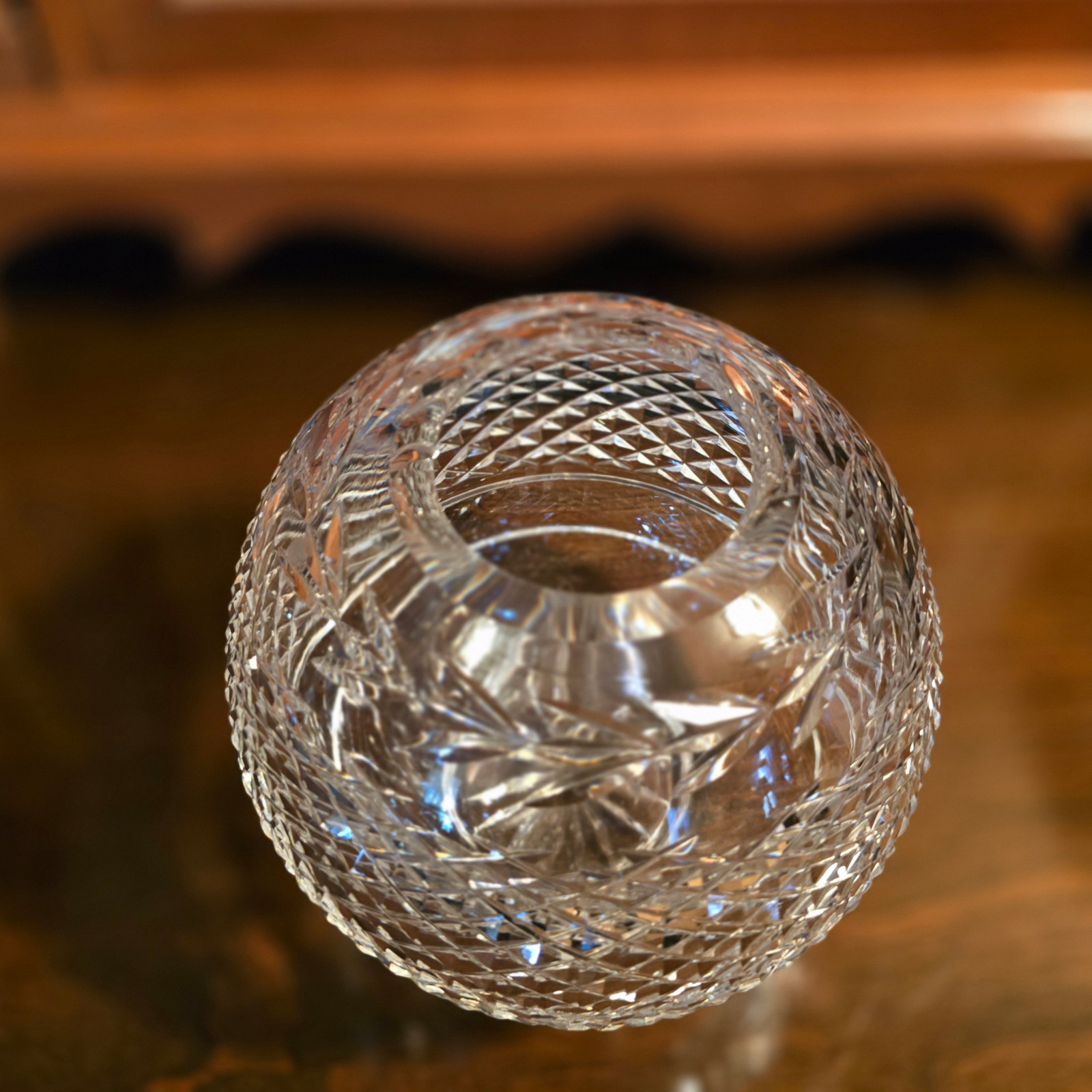 VTG WATERFOLD Irish Crystal Glandore Globe Rose Bowl 1976 Ireland