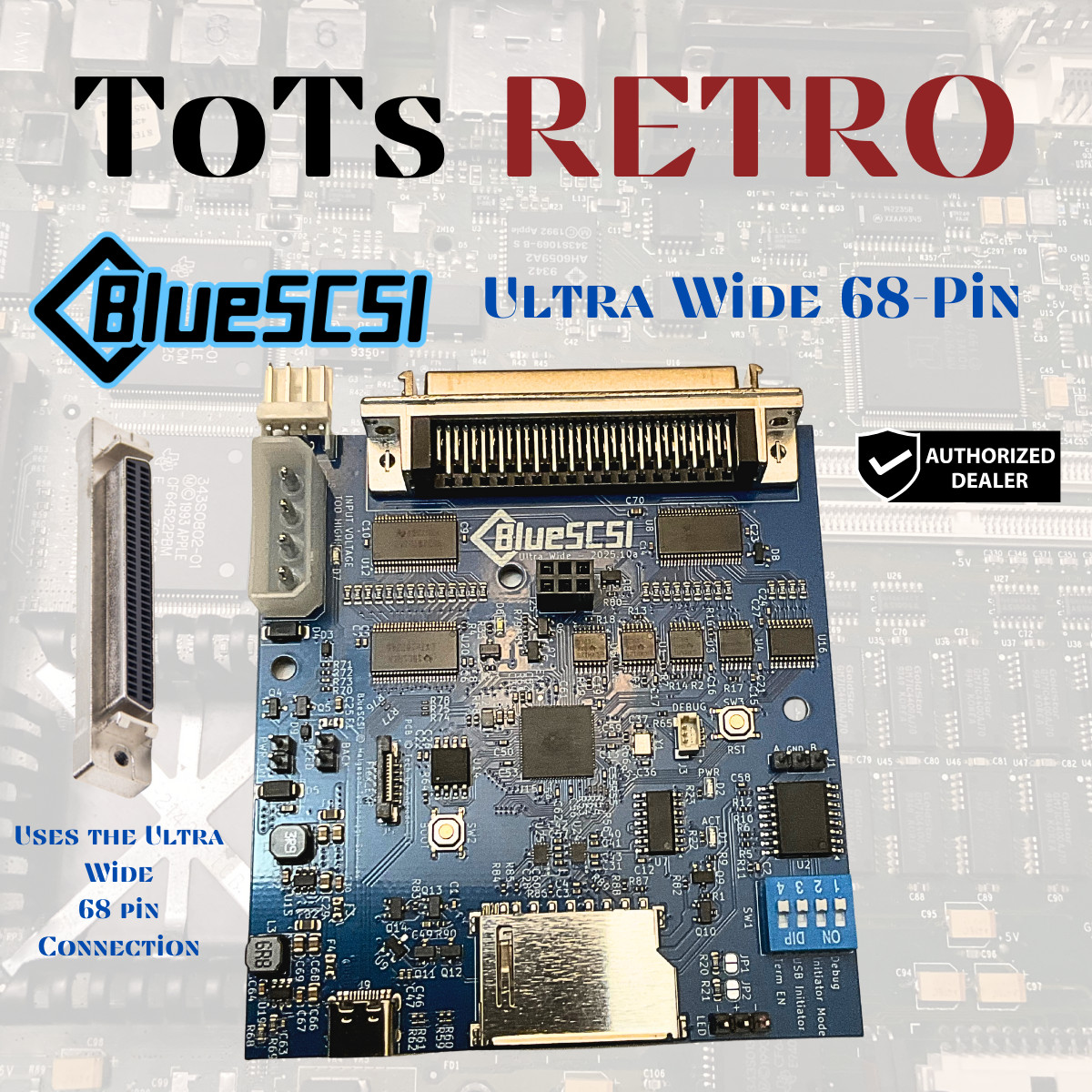 BlueSCSI Ultra Wide 68-pin 3.5" SCSI Drive,For Macintosh, PC