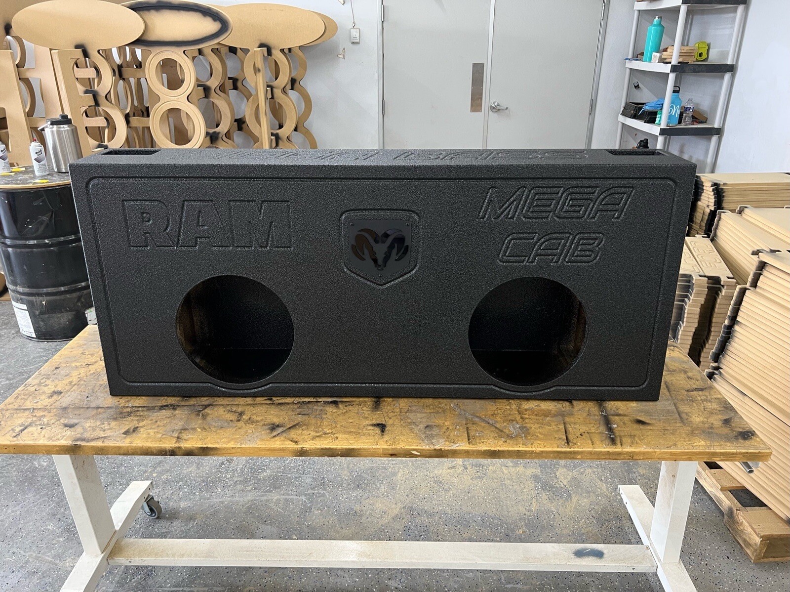 Subwoofer Enclosure Box Dodge Ram Mega Cab 06-22 Ported Fits: 2x12"