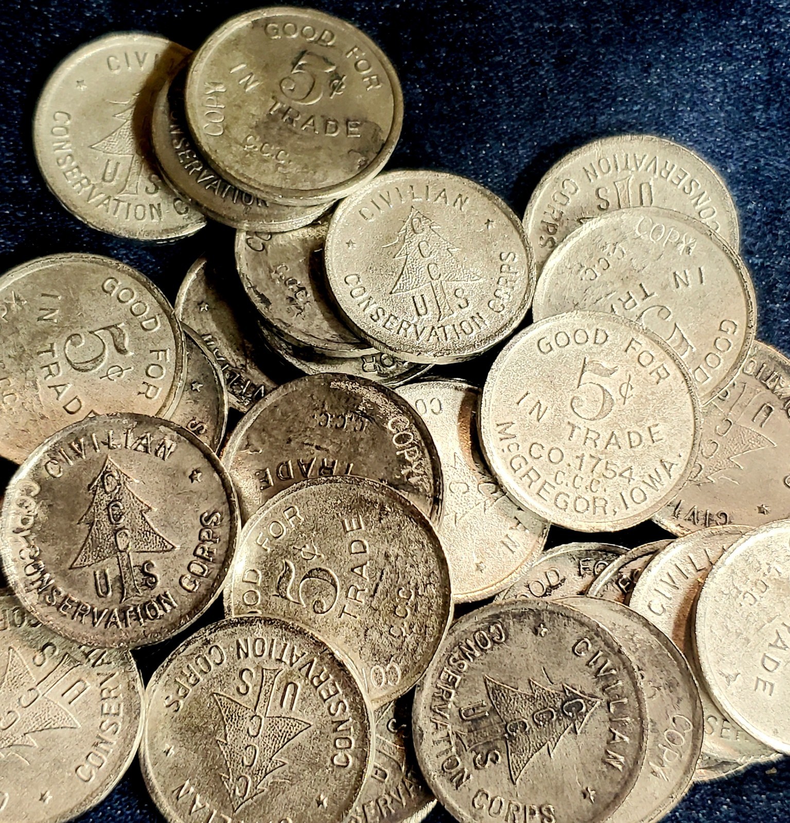 C.C.C., Civilian Conservation Corps Canteen token