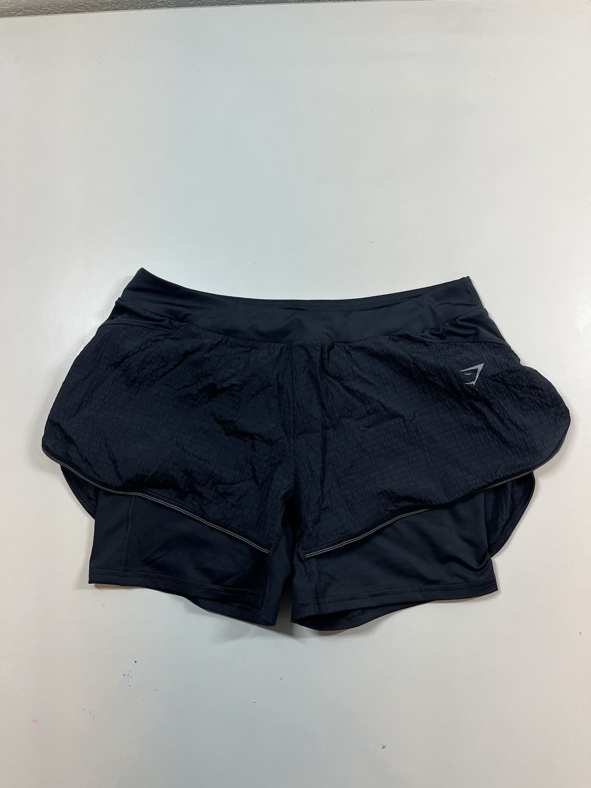 Black Gymshark Athletic Gym Running Training Shorts Women's L Large
