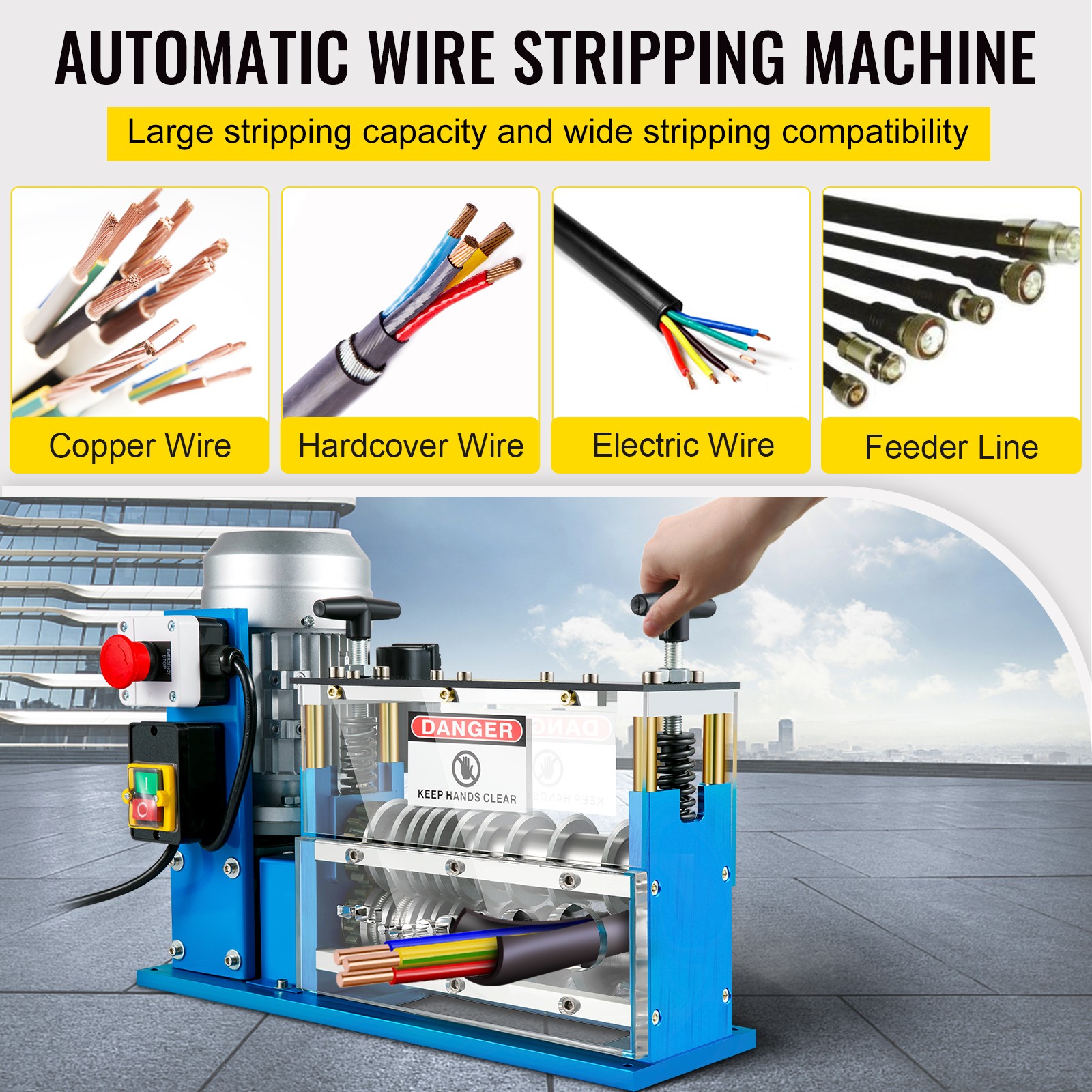 VEVOR Electric Wire Stripping Machine Power Wire Stripping Machine 0.06-1.49in