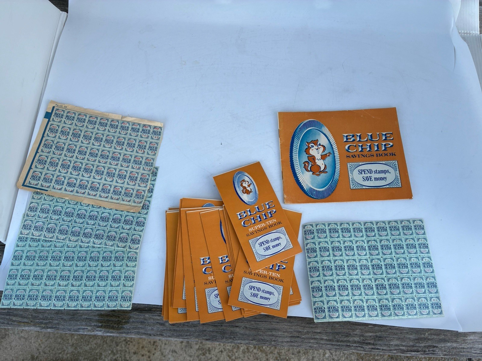 Vintage Blue Chip Super-Ten Savings Stamps Lot – Books, Unused Sheets & Inserts