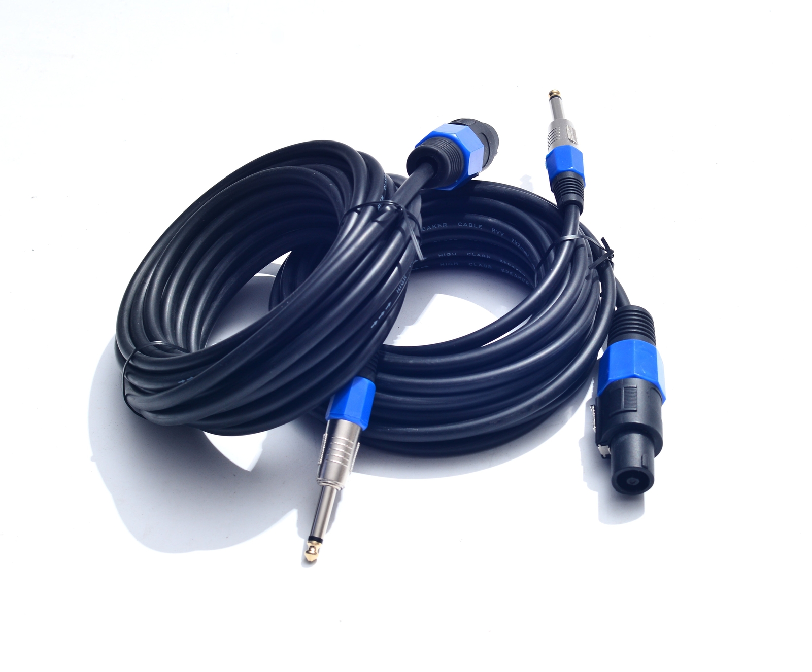 2pack 25 ft Speakon to 1/4" Male Speaker Cables, Professional Audio Amplifier