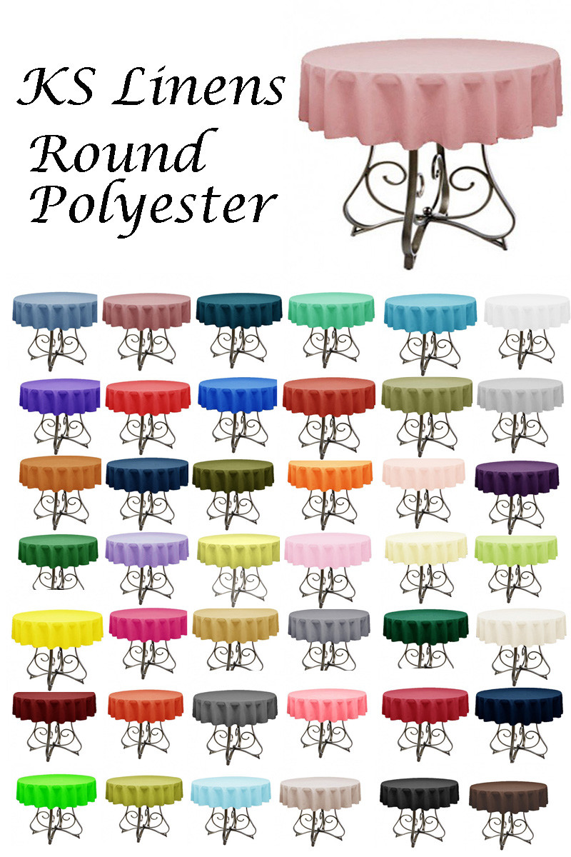Round 30" 36" 45" 54" 58"  Premium Polyester Tablecloth - Ideal for small tables