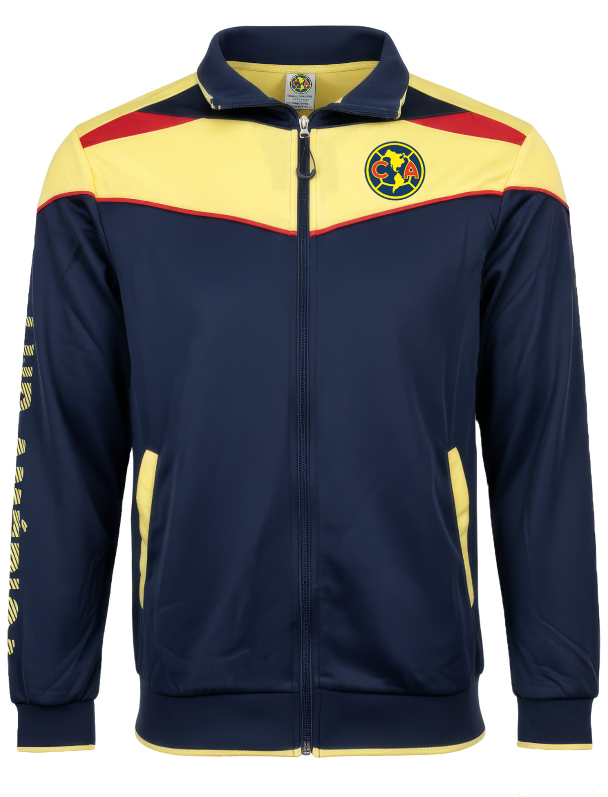 Icon Sports Club America Track Jacket Navy Yellow - Officially Licensed