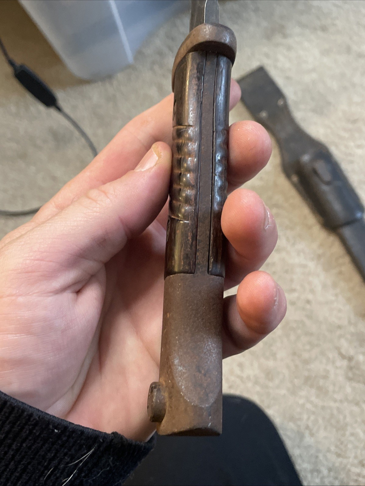 RARE Vintage World War 2 GERMAN K98 Matching Numbers Bayonet w/ Sheath & Frog