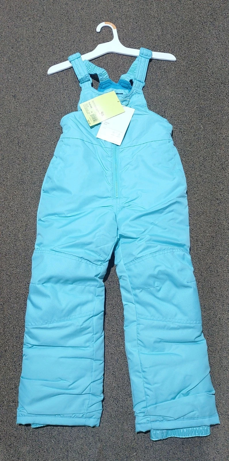 All in Motion Girl's Waterproof Snow Ski Sport Bib Medium 7/8 Teal NWT's