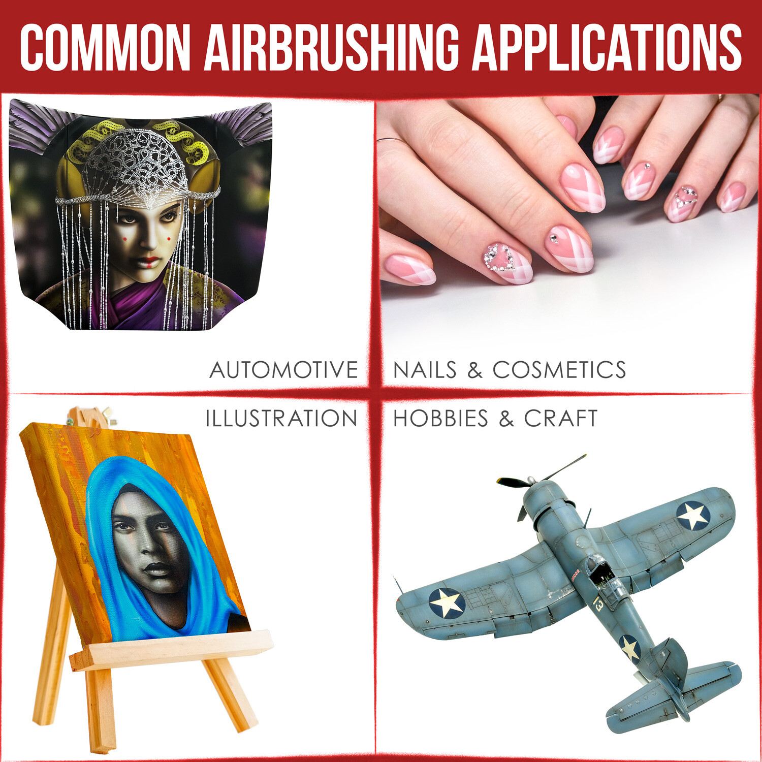 Master SB82 Fine Detail Control Side Feed Airbrush Set Kit, 0.2mm Tip, 1/6oz Cup