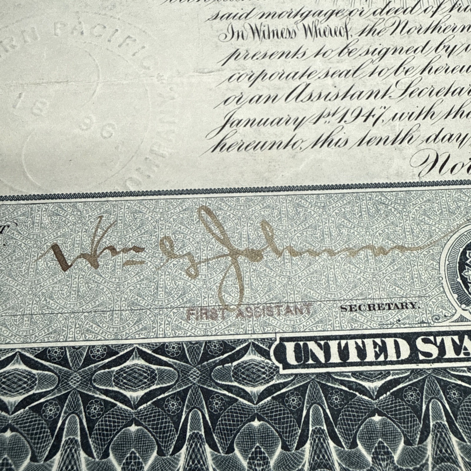 Northern Pacific Railway Co. 1897 dated $1,000 Railroad Gold Bond Gorgeous