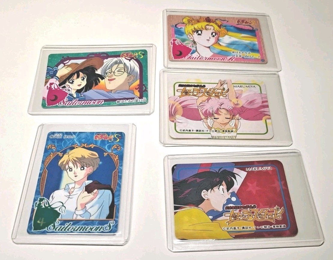 Sailor Moon Trading Cards Lot of 5 2016 Anime Japan Carddass Marumiya Sticker