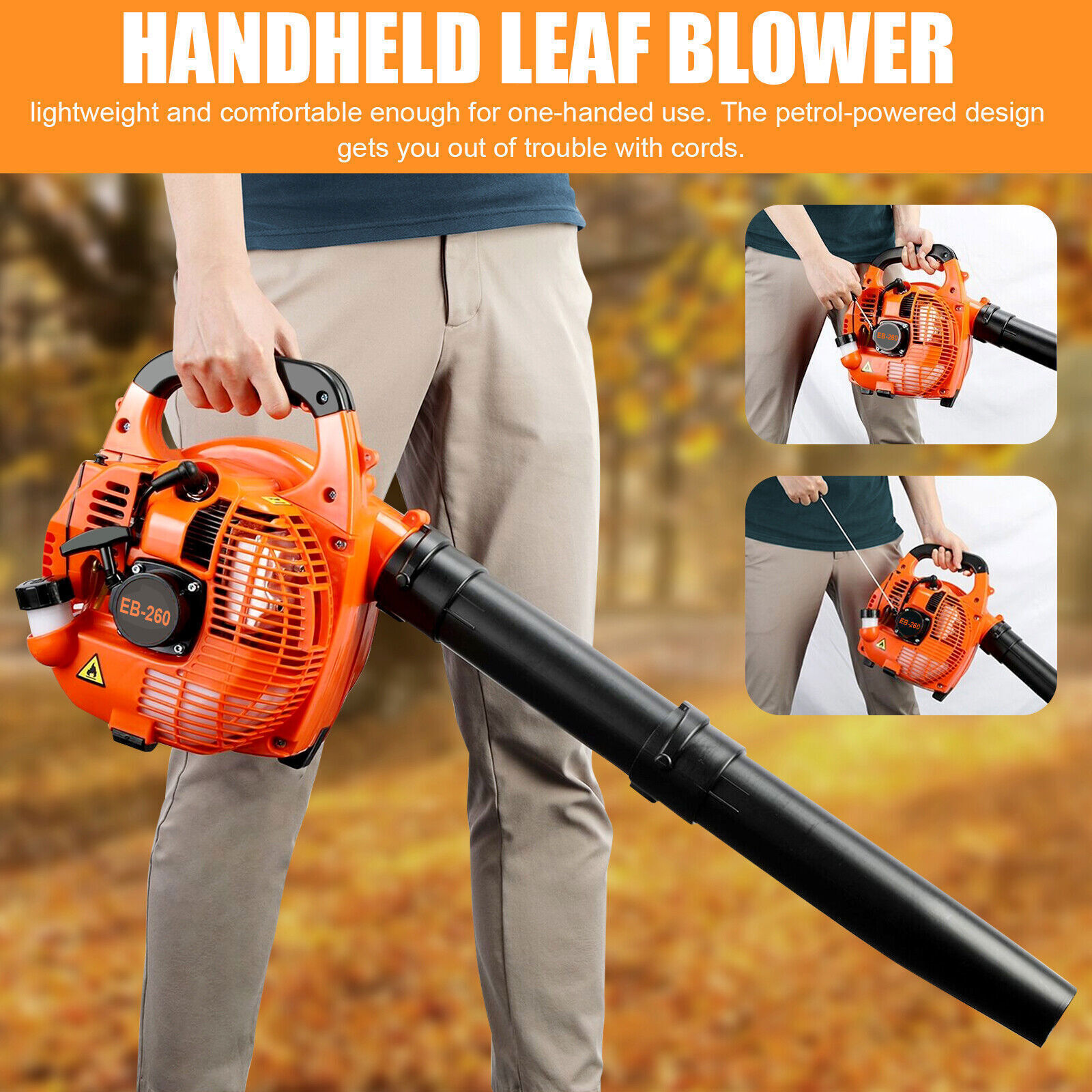 Handheld Leaf Blower Gas Powered 2-Stroke Commercial Heavy Duty Grass Yard Clean