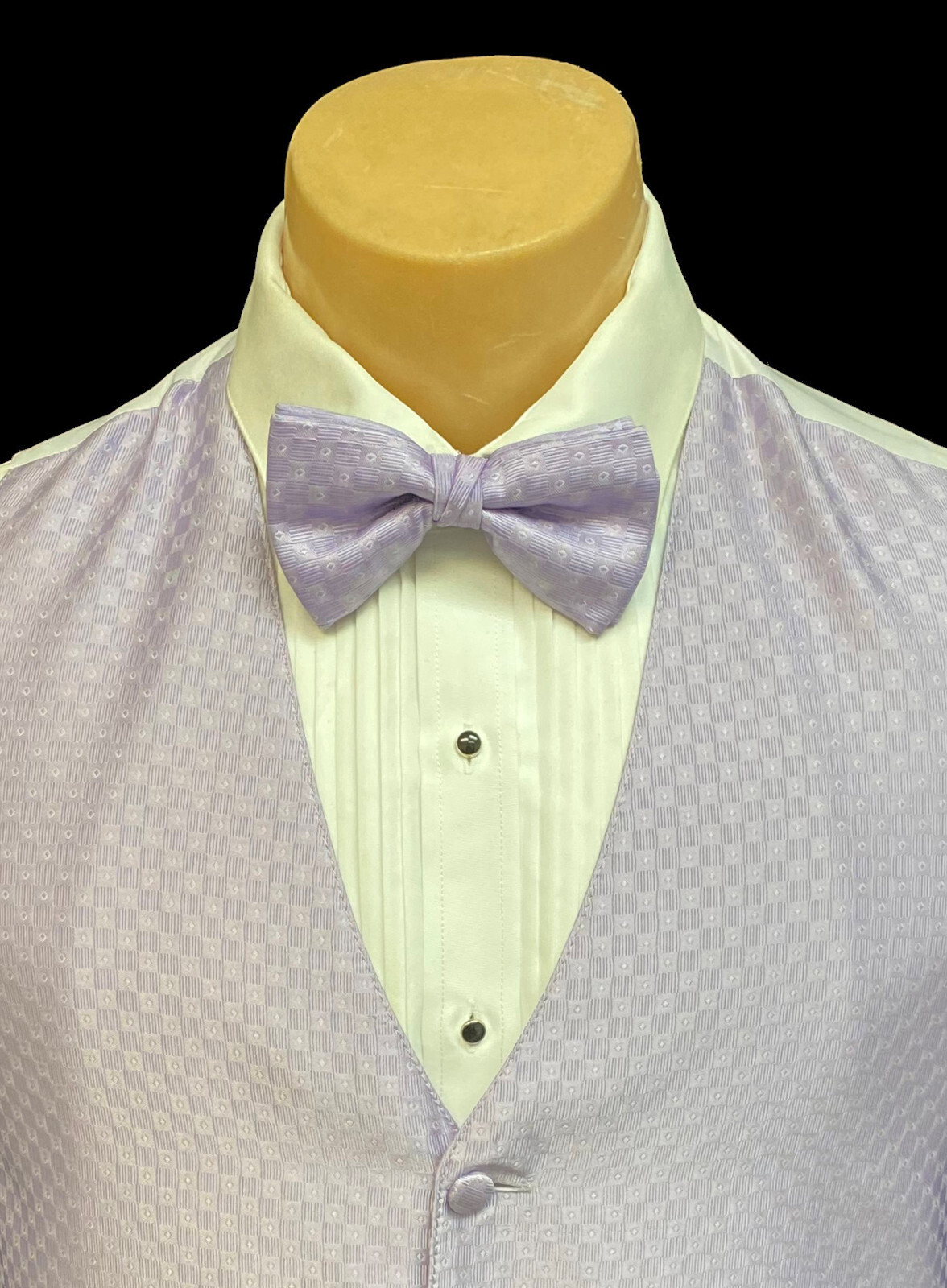 Men's Light Purple Tuxedo Vest & Bow Tie Groom Party Wedding Prom Large L