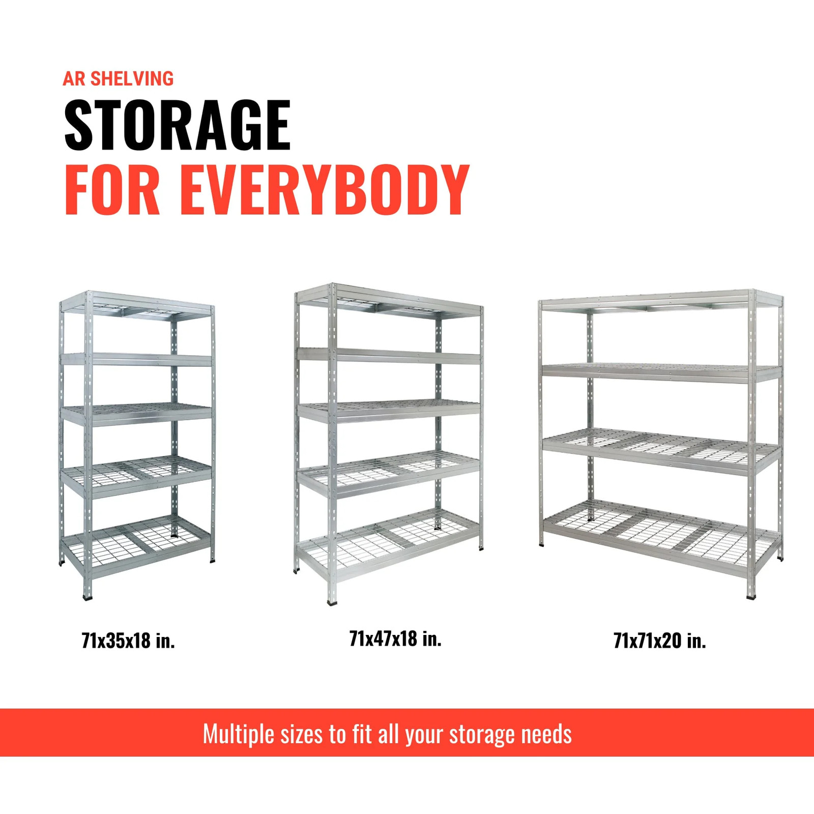 AR Shelving TRM18S418KHKEZUS0 Heavy Duty NSF Certified Galvanized 4-Tier