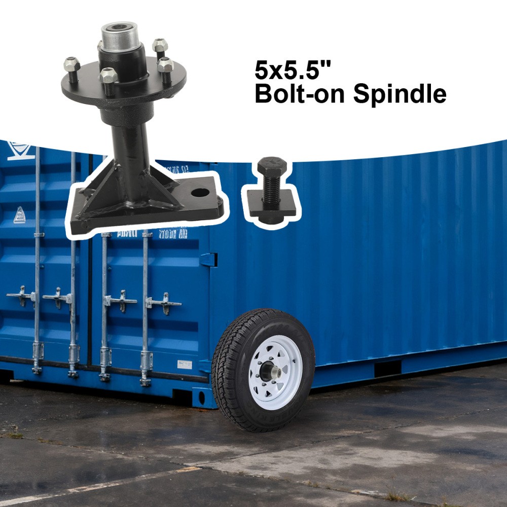 5x 5.5 Lug Shipping Container Wheels Bolt-on Spindle Kit US