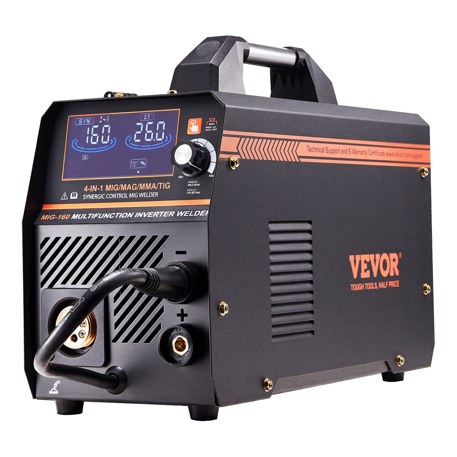 VEVOR MIG Welder 160Amp Welding Machine 4-in-1 Gas MIG/Flux Core MIG/Stick/Lift