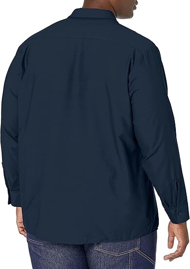 Red Kap Men's Industrial Long Sleeve Work Shirt in Navy