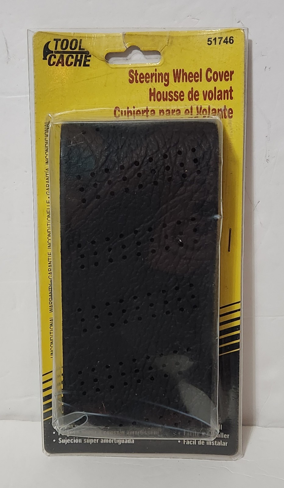 Vintage TOOL CACHE Black Lace On Steering Wheel Cover #51746 New In Sealed Pkg.
