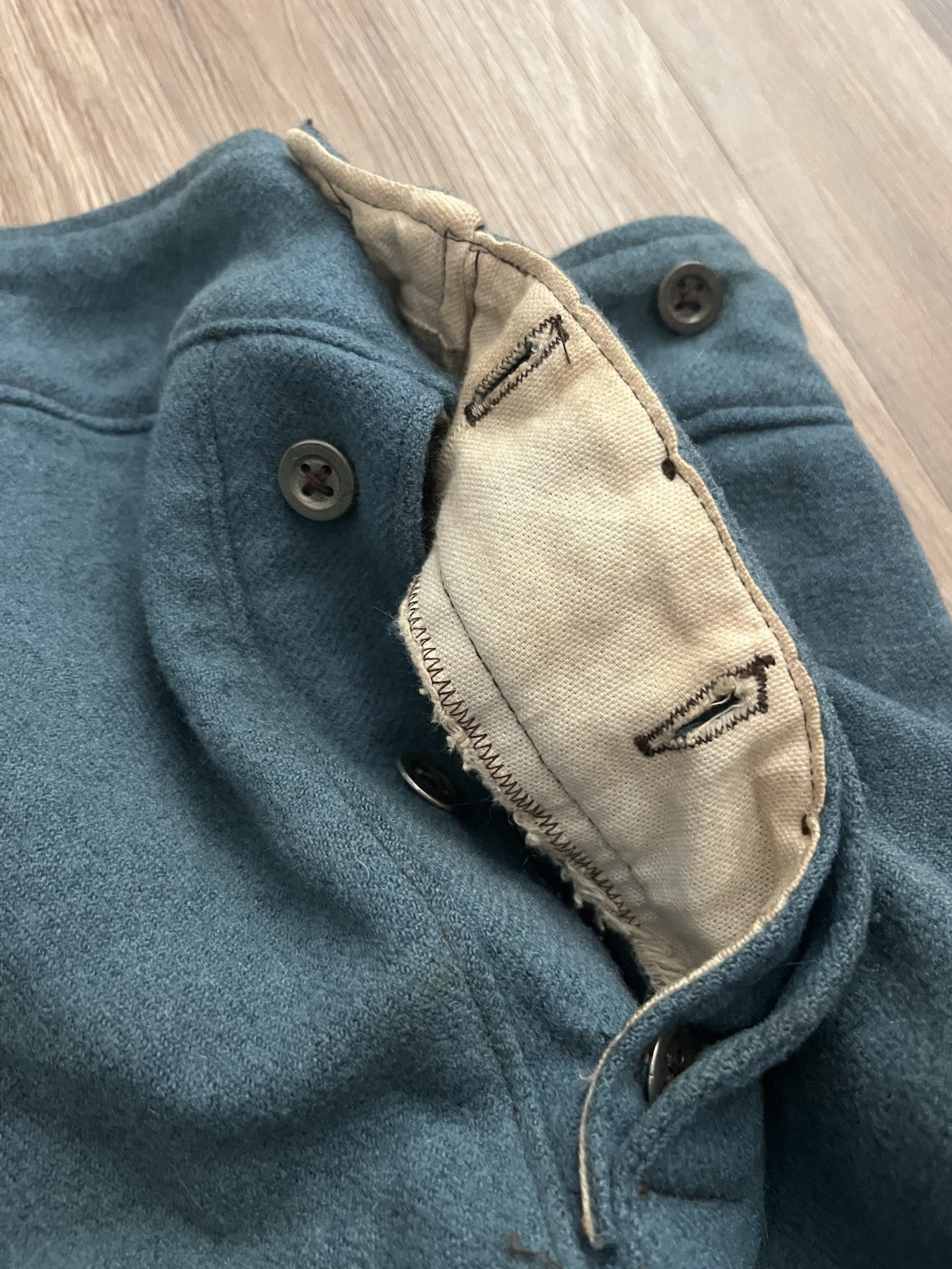 Vintage Repro Civil War Uniform Union Wool Trousers Sky Blue & Striped Shirt