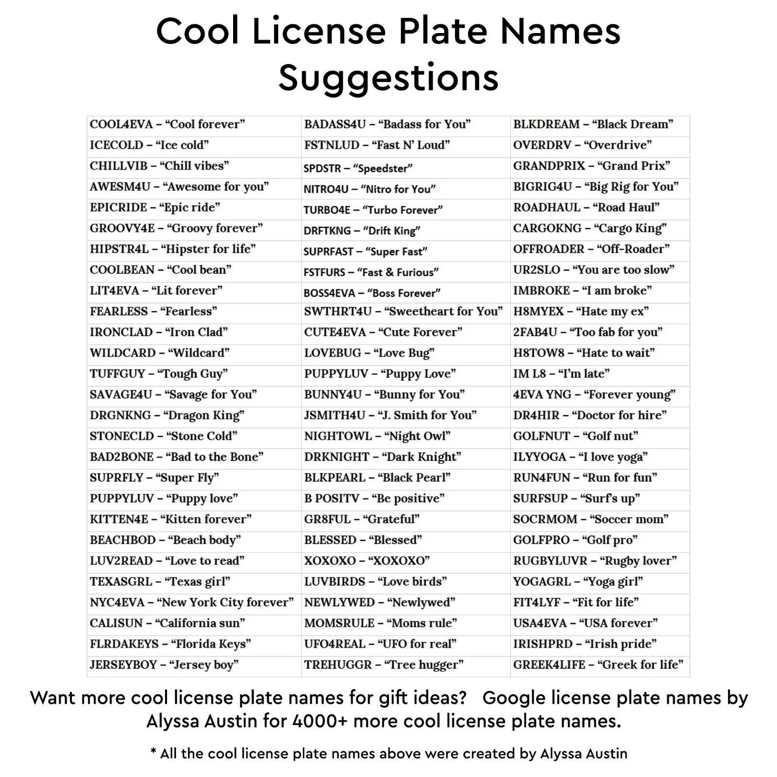 Personalize Custom Black License Plate Tag for Any State Auto Car ATV Bicycle