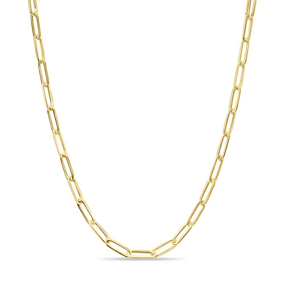 Real Genuine 1/20 14K Solid Yellow Gold Paperclip Chain Necklace 18 inch 2.4 mm